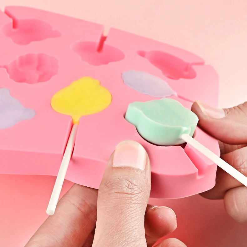 Silicone Lollipop Mold For Making Lollipop Chocolate Candy Cookie with Lollipop Stick
