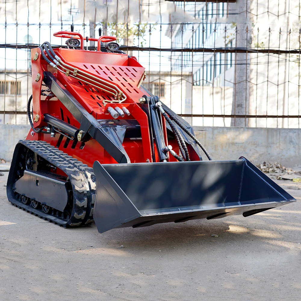 FREE SHIPPING Cheap EPA Mini Track Skid Steer Loader Diesel Small Garden New Skid Steer Loaders For Sale Wheel skidsteer Loader