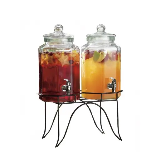 Best Selling 1 Gallon Glass Jar Juice Beverage Dispenser With Tap And Glass Lid