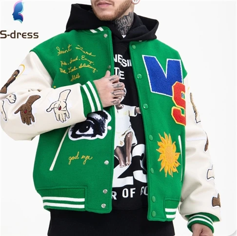 2022 wholesale Fashionable design winter embroidery pattern custom play jackets for men