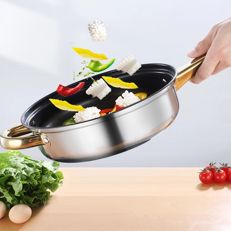 Factory-Sales 12 Pcs Set Thickened Cookware Non-stick Stainless Steel Pots And Pans With Kettle