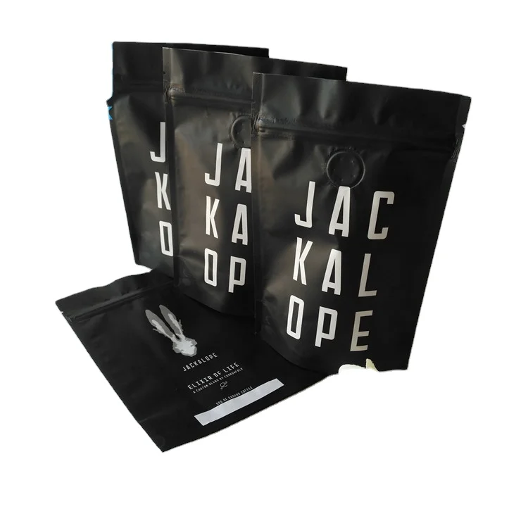 250 г ламинированная алюминиевая фольга стоячий мешочек кофейный мешок с клапаном и