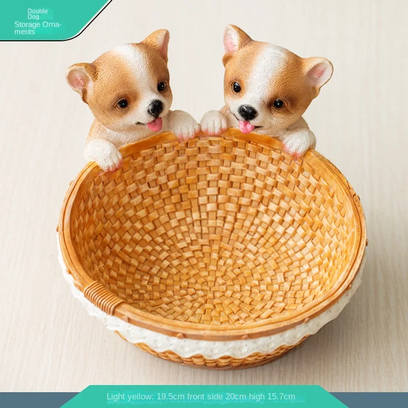 European Style Creative Resin Dog Storage Ornaments for Entrance Key Door Shoe Cabinet Living Room TV Cabinet Decorations