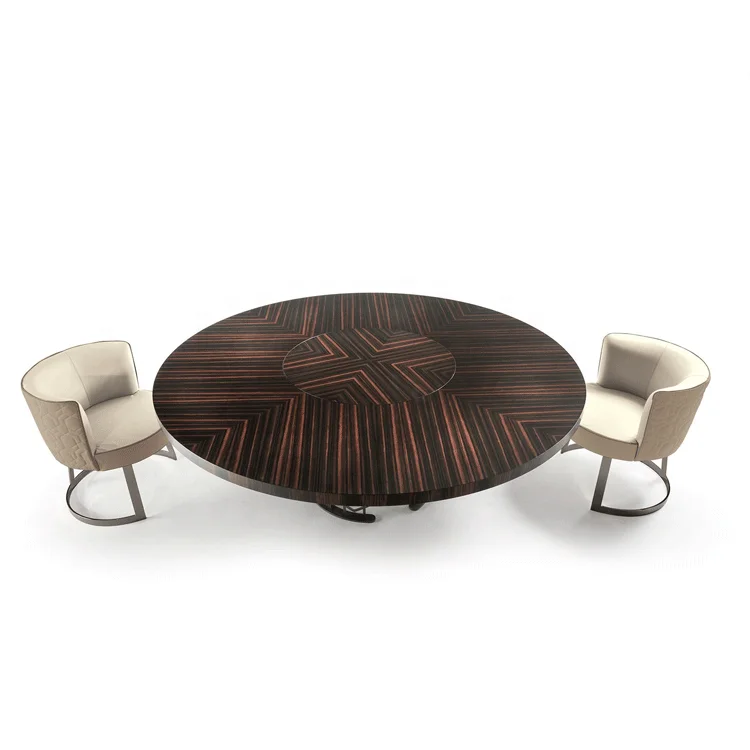 Ebony wooden frame  dining table  Best Selling Hot Chinese Products Luxury Rococo Style Circular Banquet Bining Table