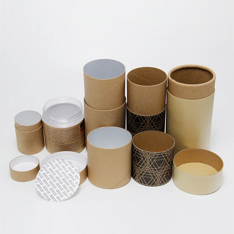 Biodegradable Tube Packaging Cylinder Paper Tube Bottle Tea Packaging Paper Cosmetic Container Kraft Cardboard Tube Box For Food