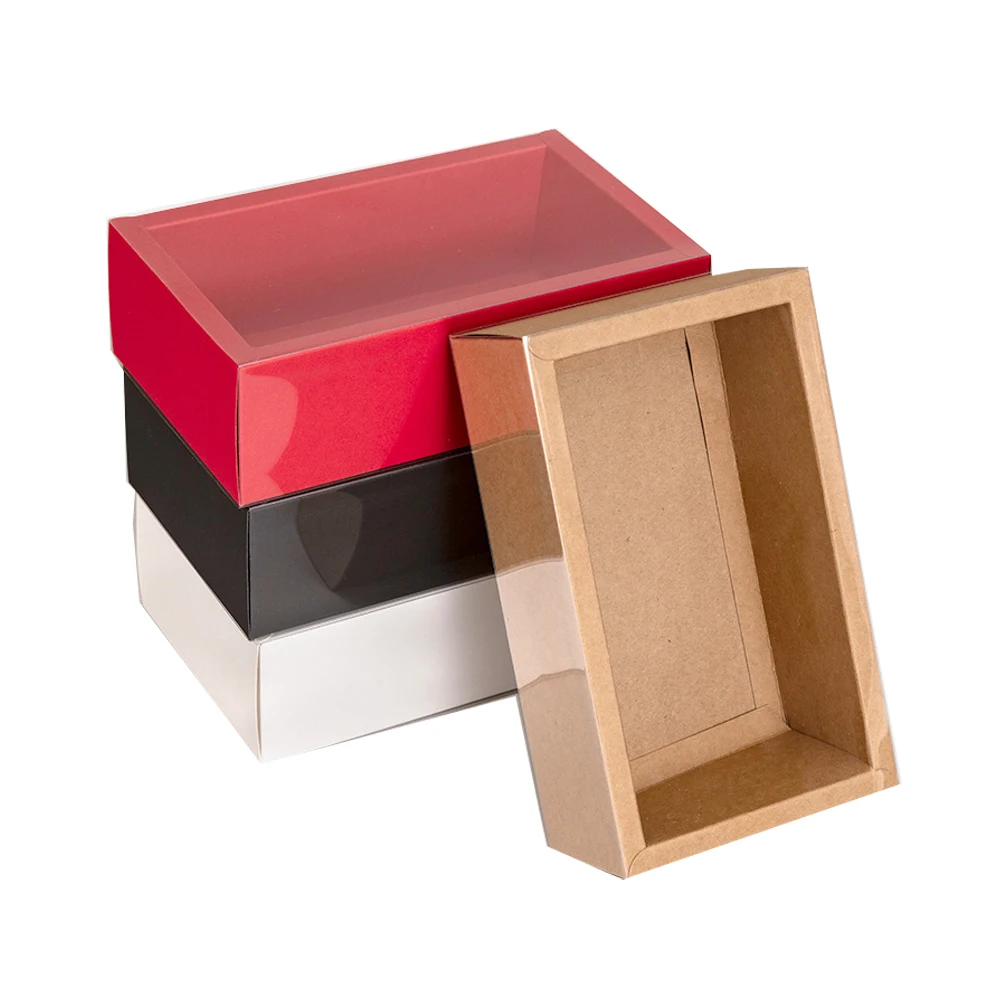Custom Box With Clear Window Shinny White Paper Box For Gift Packing Sliding Cardboard With Drawer Packaging Box With PVC Window