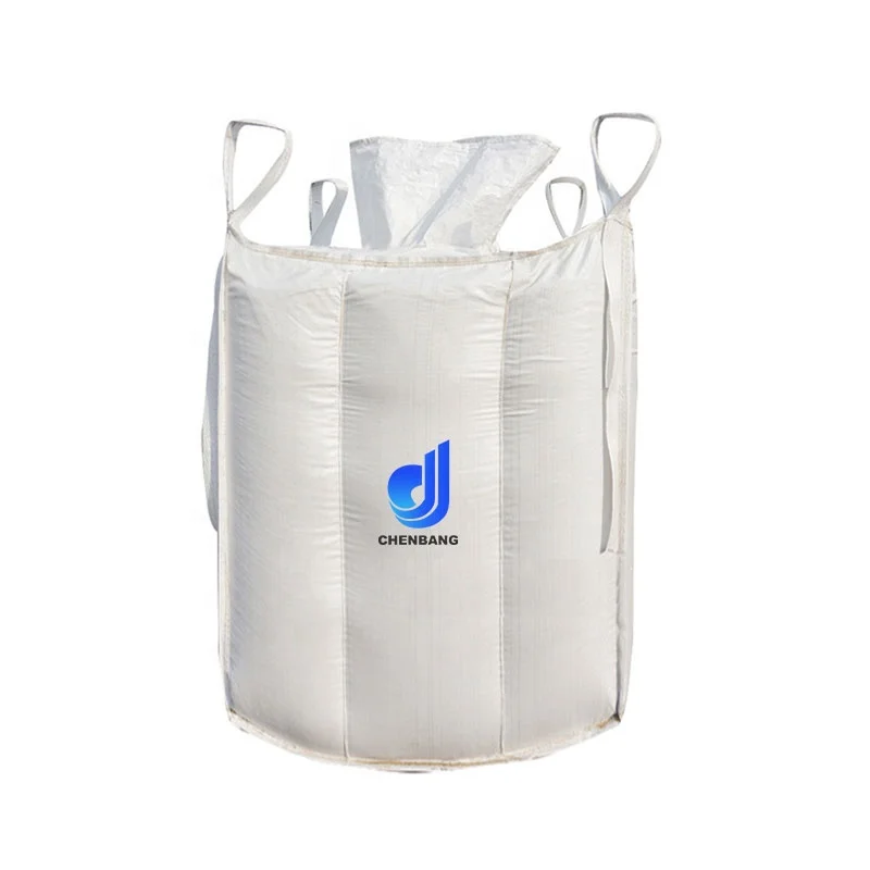 China 1000kg 1 cubic meter supplier PP jumbo plastic 4 Loops Baffled Big Bags fibc bulk container bag