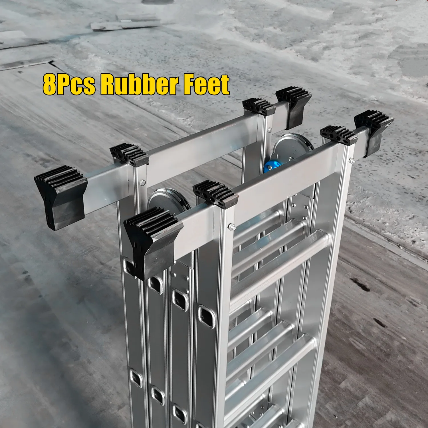 (Promotion) Foldable & Portable Aluminum Articulated Ladder 4*3 Steps 3.5m Length Stair Ladder