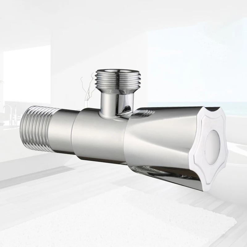 Quick Open Polish Chromed High Quality Stainless steel water stop valve  1/2 90 degree angle stop cock valve
