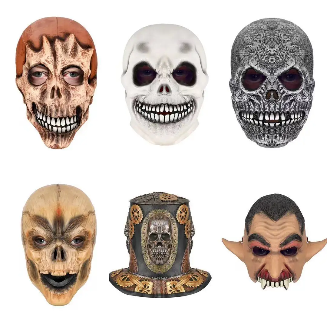 Hot-Selling latex full head skeleton halloween scary crazy clown mask