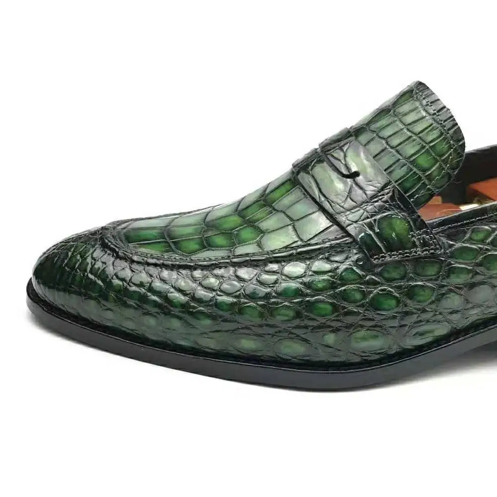 Custom Design Alligator skin Loafer Shoes Men Goodyear welt Crocodile Leather Formal Men Shoes Luxury Wedding Shoes for Men