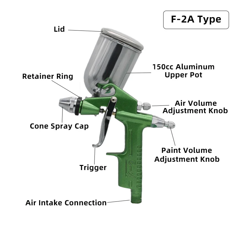 Air spray gun 0.3mm round spray pneumatic spray gun wood coloring fine arts and crafts painting high atomization save paint