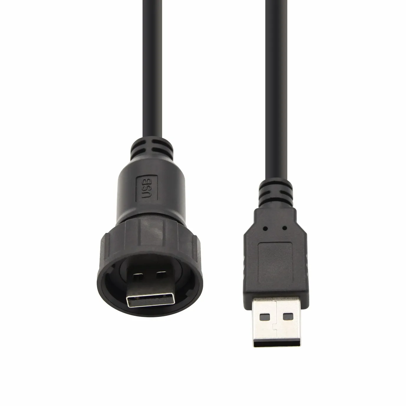 4/9 Pin Industrial IP68 Waterproof USB2.0/USB3.0  Connector Male to Male Cable Plug Threaded Cable Waterproof USB Connector