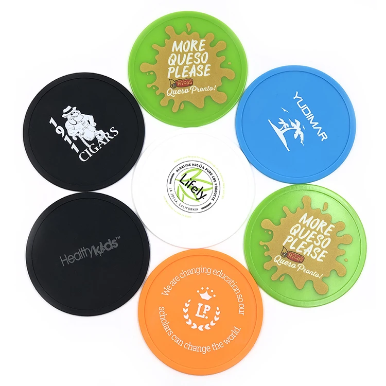 Promotional Absorbent Silicone Coaster Custom Logo Silicone Rubber Coasters For Drinks