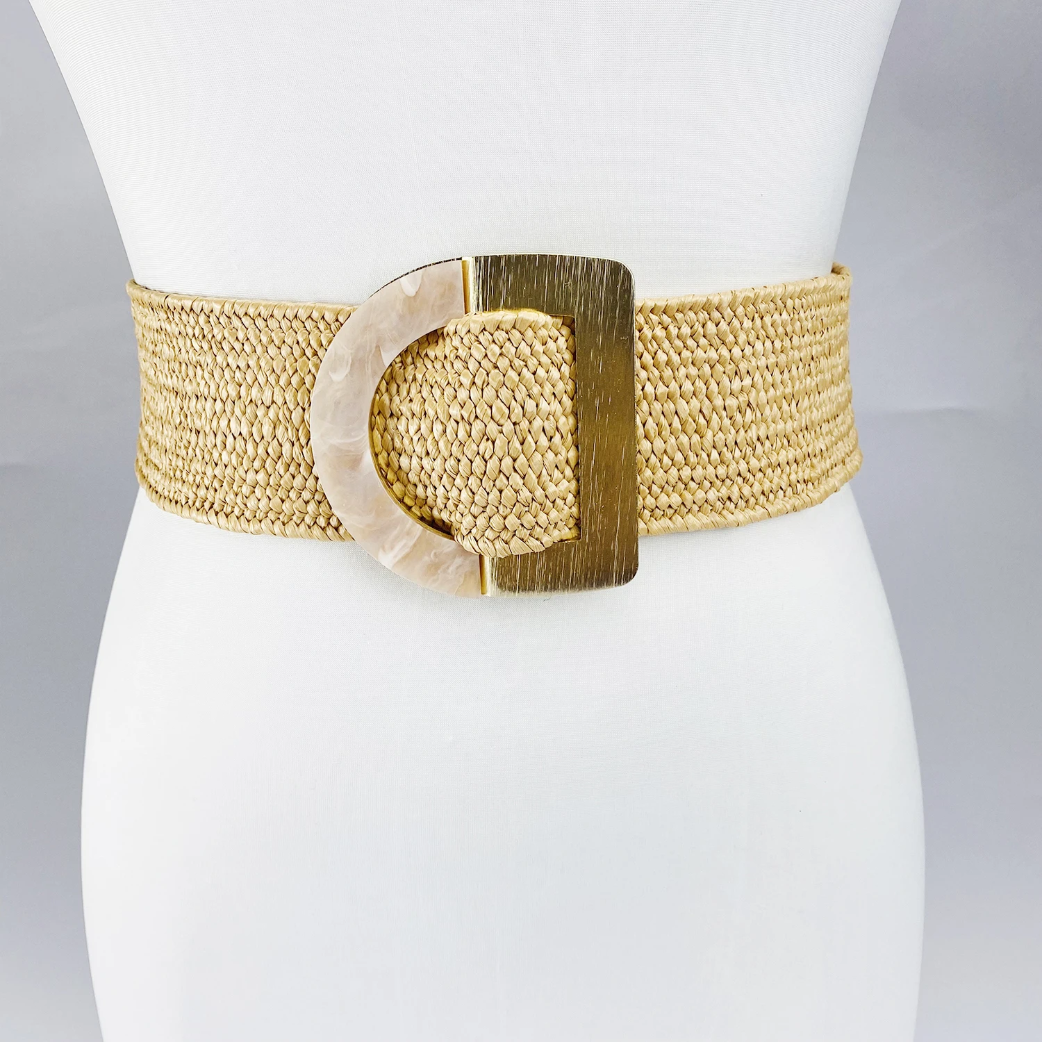 Прямая продажа с фабрики, модный плетеный полипропиленовый ремень с металлической D-образной пряжкой для женщин от Yiwu