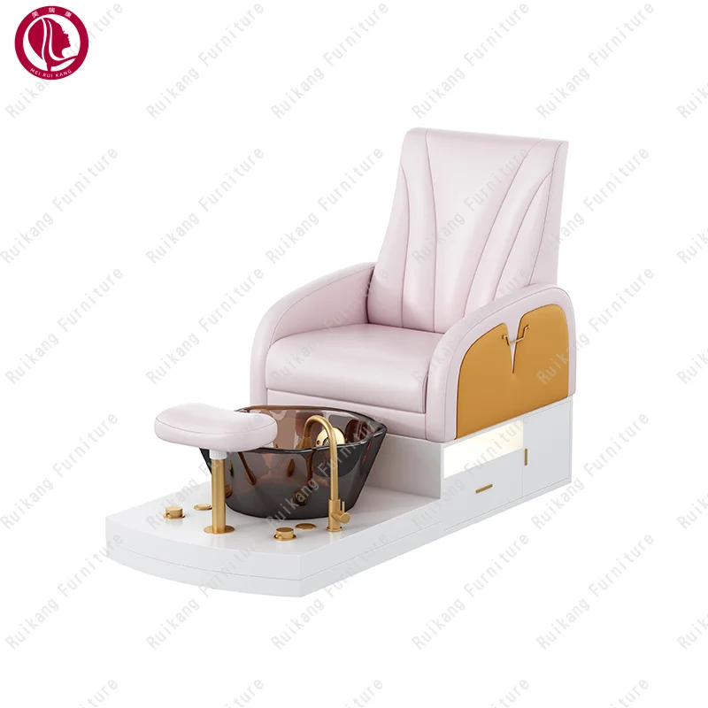 Luxury Nail Equipment Salon Furniture Manicure Reclining Medical Foot Spa Electric Salon Pedicur Massage Chair With Led Lighting