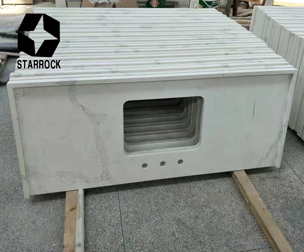 
Artificial Quartz Stone Calacatta White Quartz Countertop 