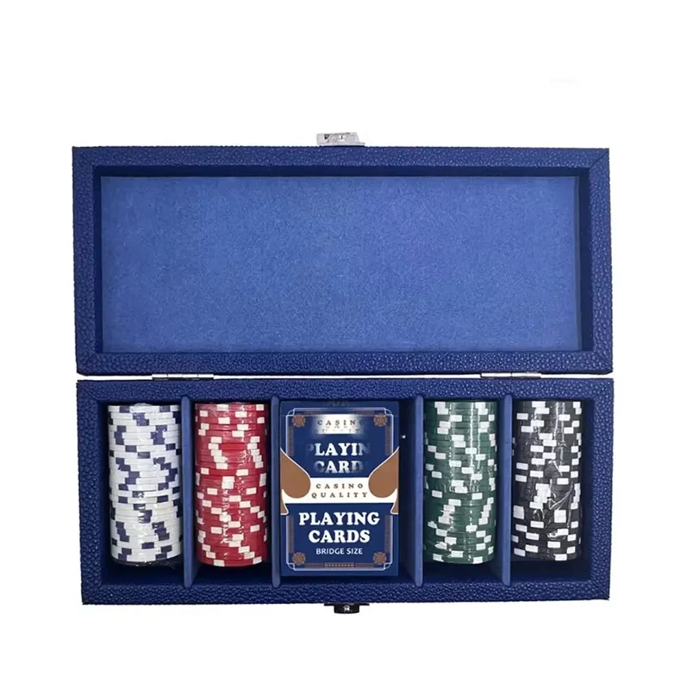 Customer Favorite Portable Storage Poker Box Customized Waterproof Leather Poker Chips Case For Games