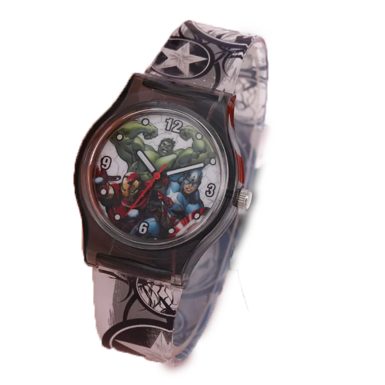 High Quality Crystal Cartoon Novelty Transparent Plastic Strap Classic Quartz Watch for Student Women Wrist Watch