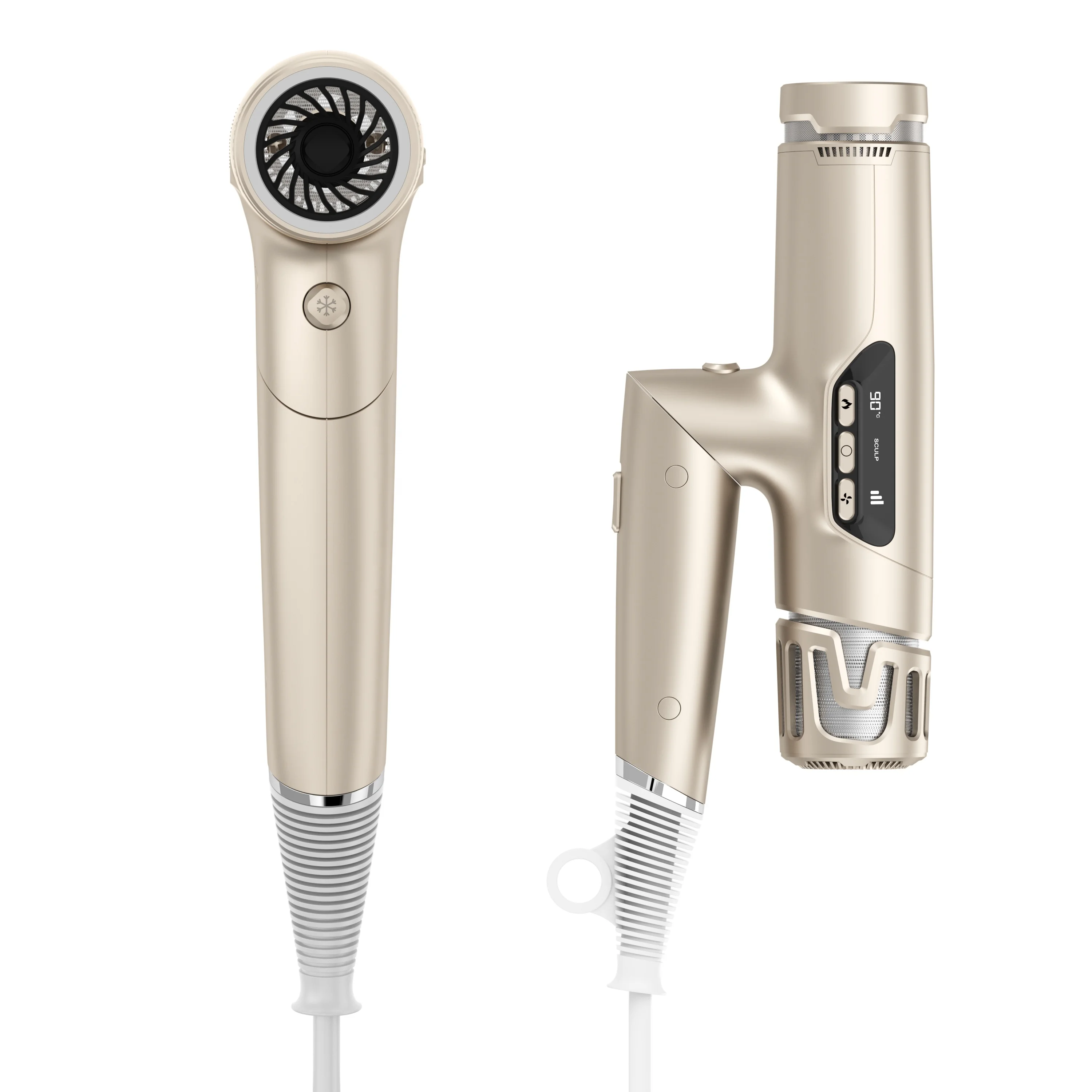 New Arrival High-Speed Digital Brushless Motor Cool Wind Button Negative Ion Hair Blow Dryer