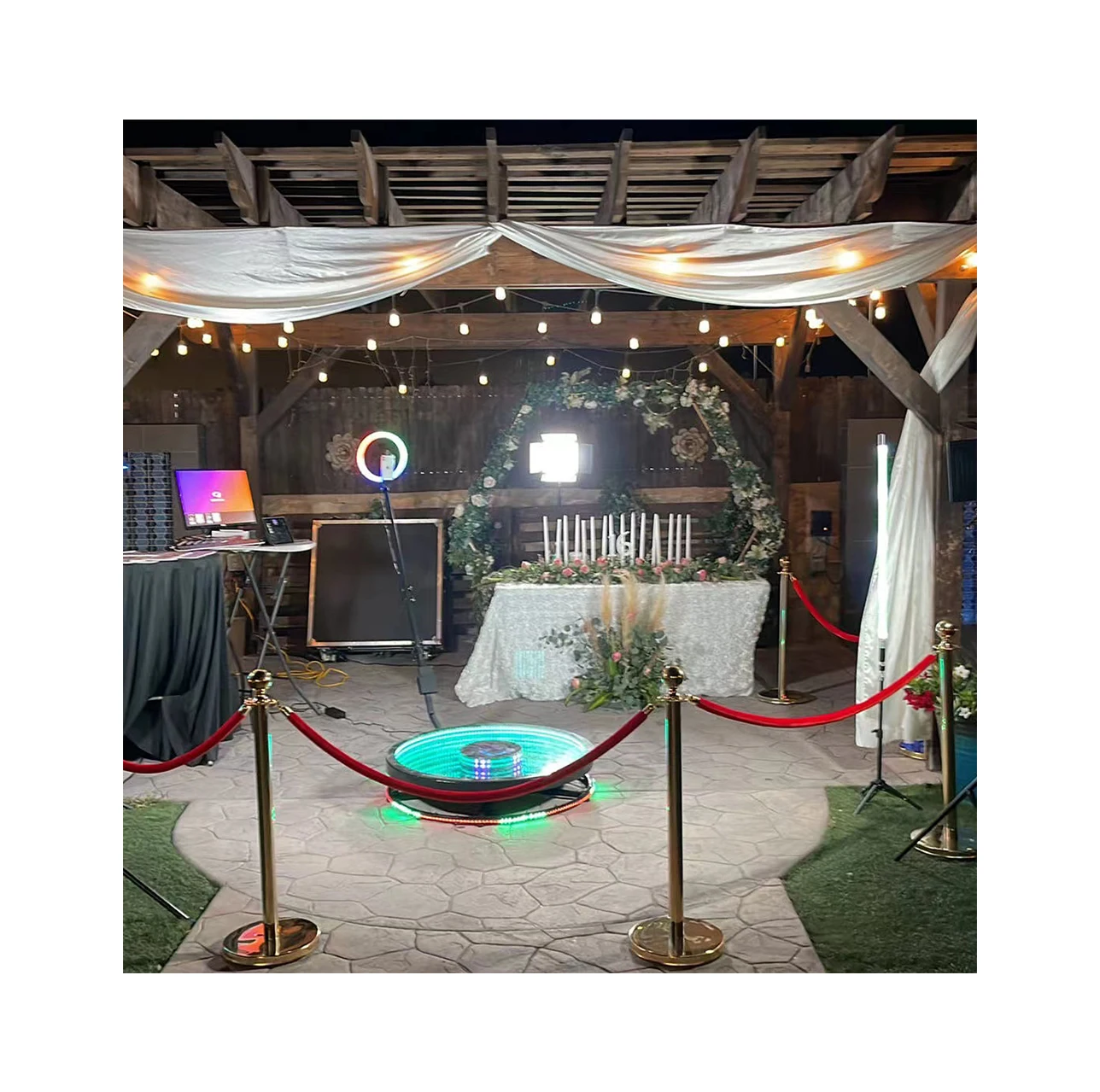 US Warehouse 360 Photo Booth Enclosure Backdrop Tempered Glass 360 Track Photobooth 4 -6 100Cm Replacement Part