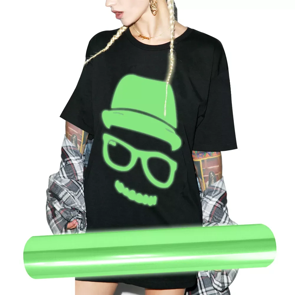 glow in the dark custom color photoluminescent luminous sign vinyl heat transfer film vinyl tape