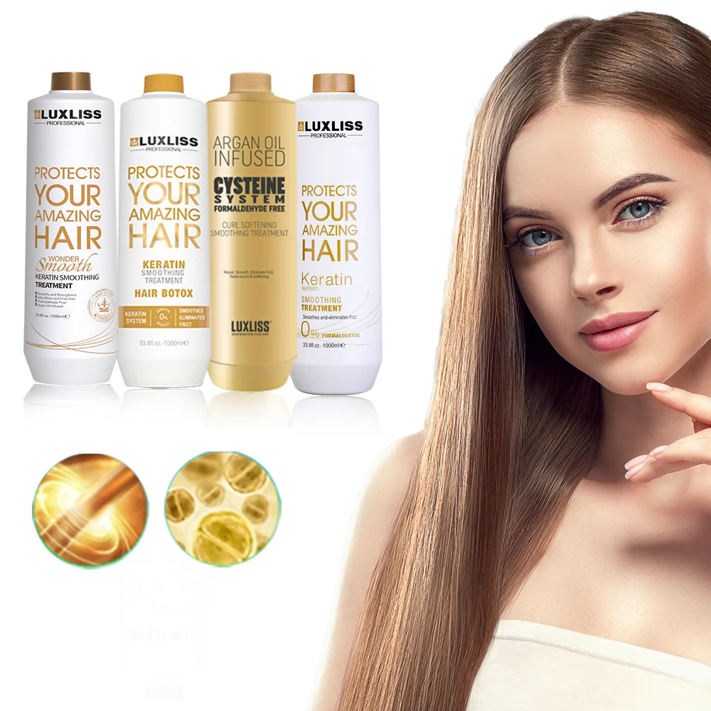 LUXLISS Formyldehyde Free 100% Safe Smoothing Straightening Soft Shining Brazilian Keratin Hair Treatment