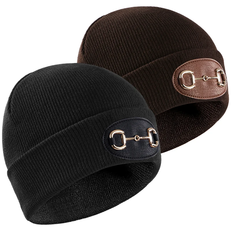 Custom Soft Warm Unisex Embroidery Cuffed Beanie Womens Knit Beanie Hat Acrylic Winter Hats For Women Men