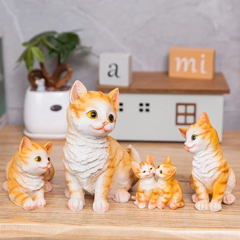 garden statues kitten ornaments poly resin cat collectable figurines
