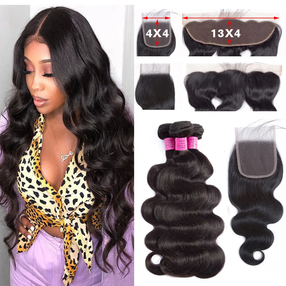 Good Quality Grade Cheap Brazilian Wholesales 100% Unprocessed Virgin Human Hair Weave Bundle Deals With Closure