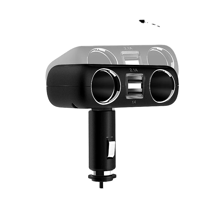 Manufactory Wholesale 12v/24v Car Cigarette Lighter Socket Splitter Charger Power Adapter USB Port with LED Light