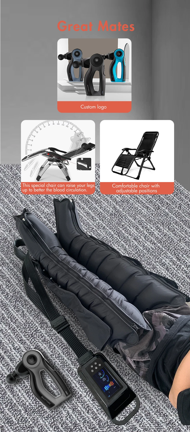 8 chamber air recovery pump machine compression boots air massage pressotherapy