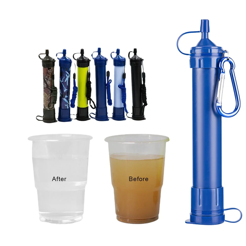 New mini Bottle water Filter straw outdoor Water Filtration System Portable camping Water Purifier
