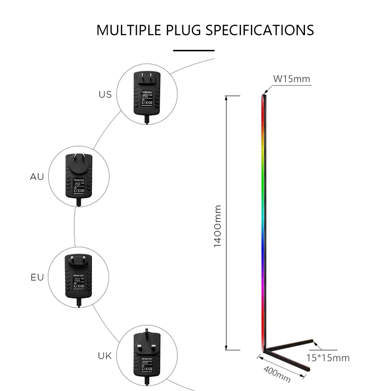 Blind bulk Drop Shipping Minimalist RGBWW Light Remote Control Modern Nordic Europe Tripod LED Corner Floor Lamp