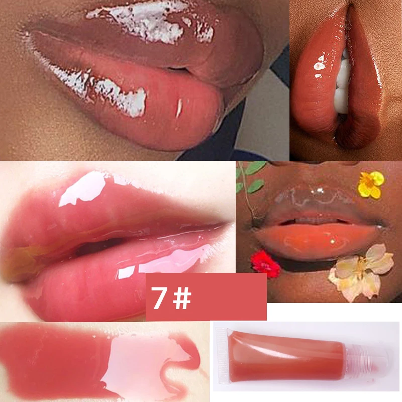 diy holographic oil clear plumping thick base rose petal lipgloss glitter custom logo private label