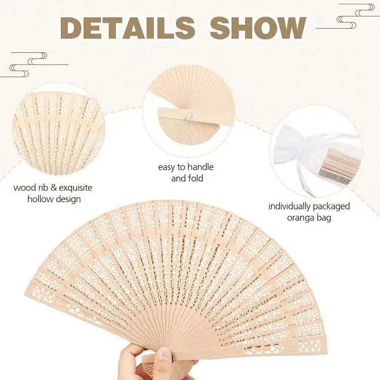 Bamboo Ribs For Wedding Party Gift  Promotion Hand Fan Holder  RTS