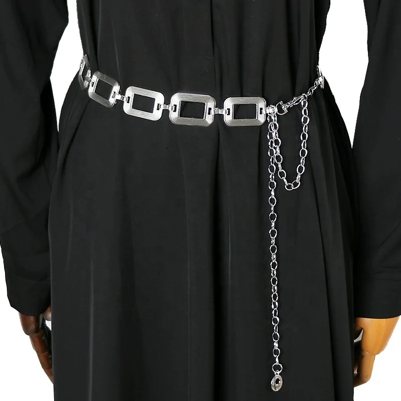 Simple Fashion Metal Waist Chain Ladies Skirt Chain Wide Belt Trendy Clothing Accessories