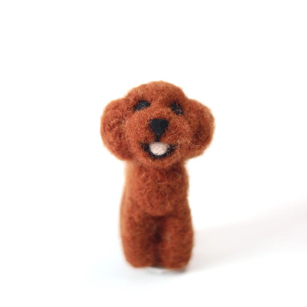 Poodle Dog Needle Felting Kits Wool felted 3D Dogs Animal Handicraft Crafts Supplies for Felt Beginners