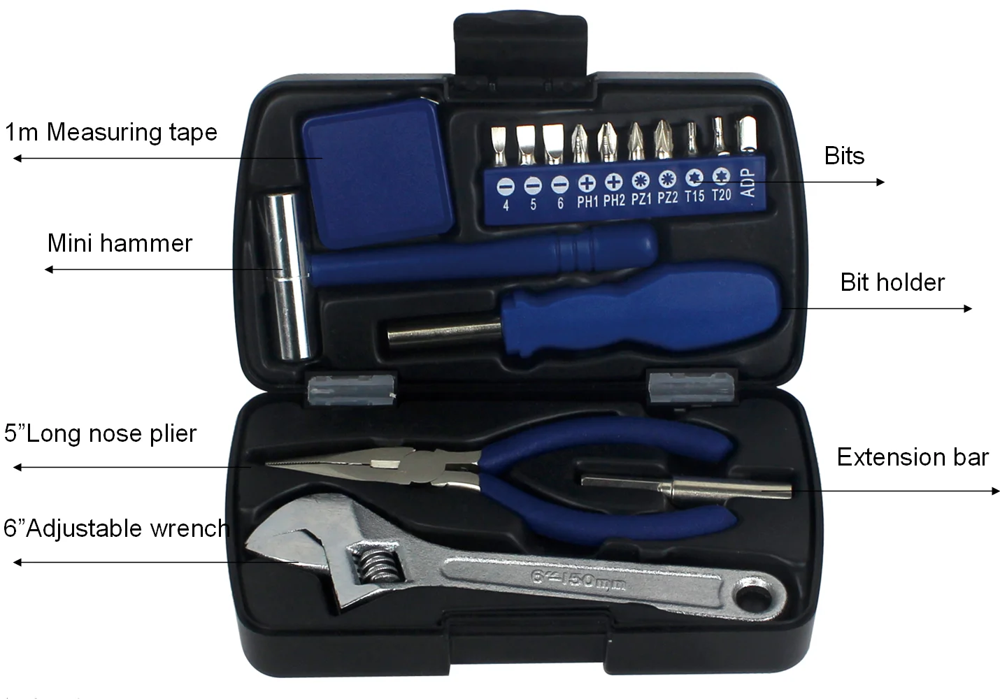 17 шт. горячая Распродажа Рекламный Мини ручной подарок для ремонта дома с пластиковой коробкой Набор инструментов