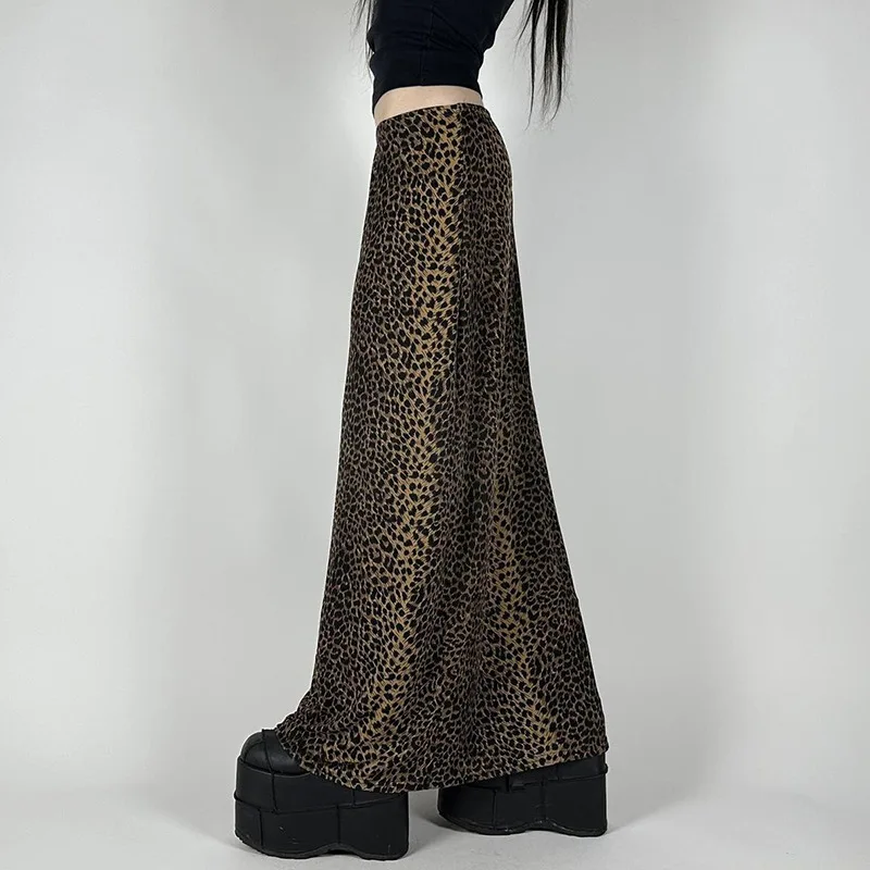 American style personalized print draping low waist skirt women loose Street all-match midi dress