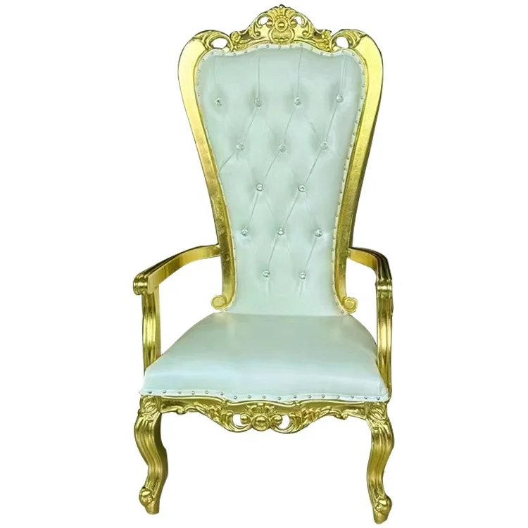Luxury royal wedding event bride and groom king chair with armrest