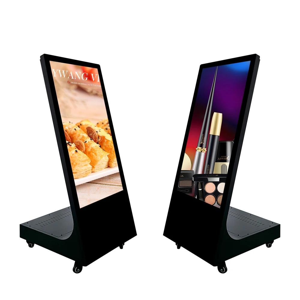 43 Inch Standalone Totem Kiosk Foldable Portable Advertising Battery Powered Digital Signage Lcd Poster Screen Display