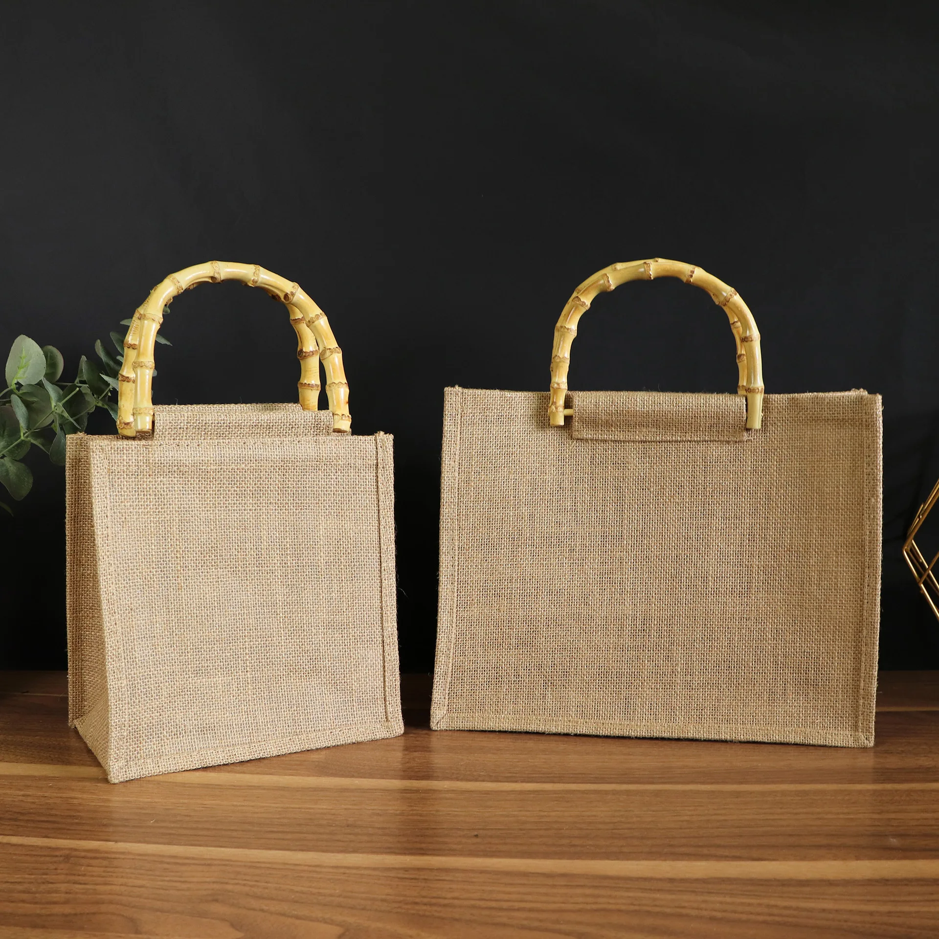 Custom Recyclable Bamboo Hemp Bags Manufacturers Jute Shopping Bag Jute Tote Bag Wholesale With Custom Printed Logo