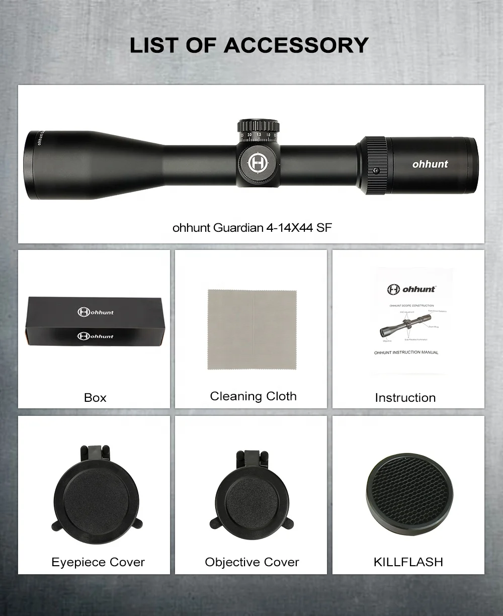  Тактический Оптический прицел ohhunt Guardian 4-14x44 SF с проволочной сеткой и боковым параллаксом для охотничьей винтовки азотным