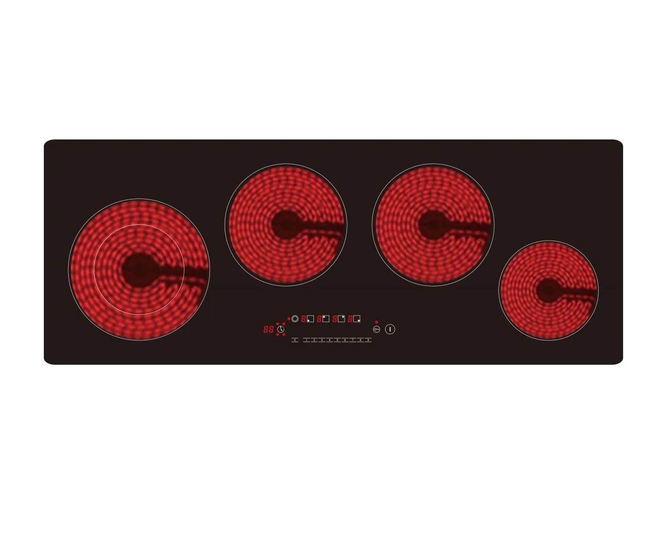 Электрическая сияющая варочная панель с 4 горелками керамическое стекло Smoothtop 240 в функция таймера керамическая