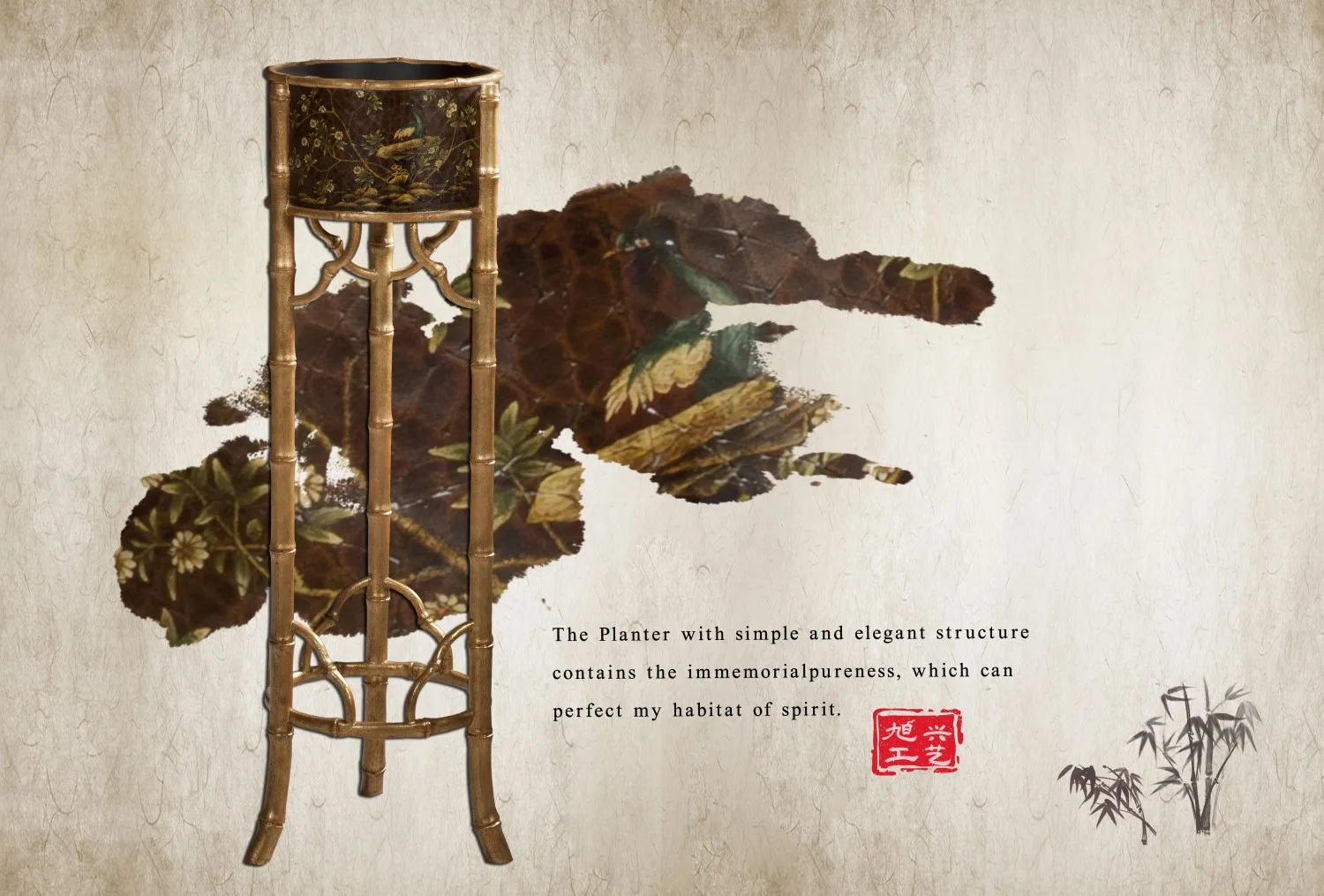 LD-1403-1144 раскрашенный вручную узор в стиле шинуазри Классическая и роскошная плантатор