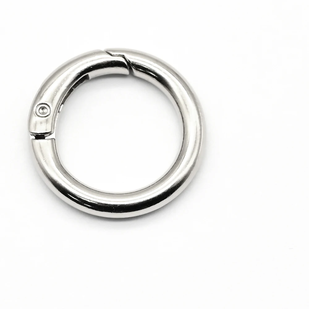 Custom Silver Round Metal Rings 25mm Spring Keyring Buckle Connector Jewelry Making DIY