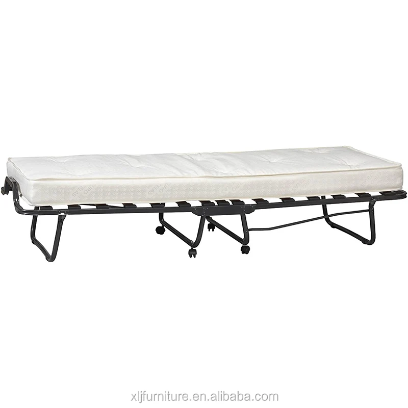 cheap folding beds wooden slat with mattress and trundle for home guest bed