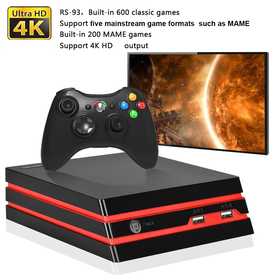  № 4K Hd выход видео Игровая приставка Rs-93 600 футболки с принтами на тему классических игр семья игровая консоль чехол для телефона в виде ретро-игровой консоли беспроводной