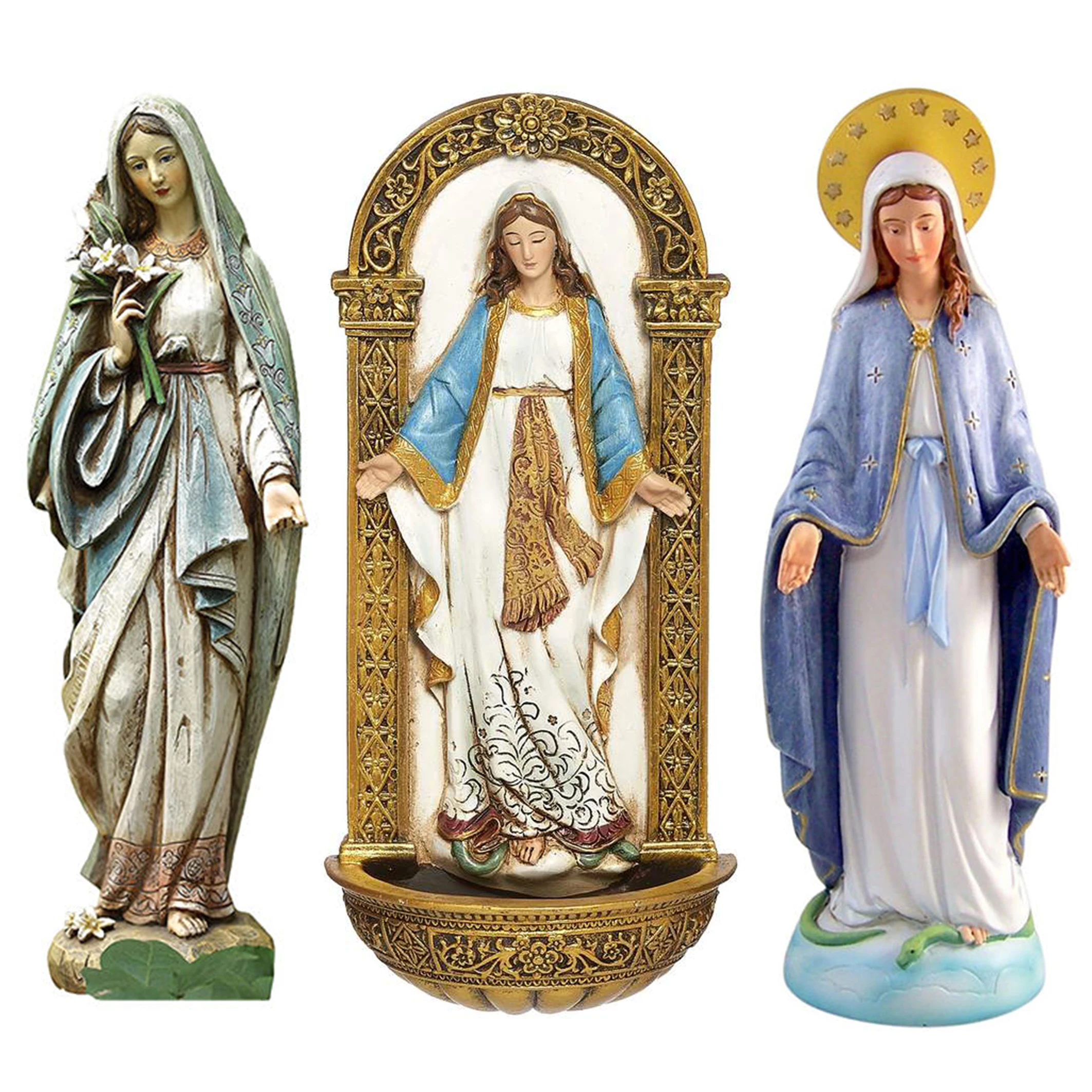 Оптовая продажа католическое христианство jesus virgin mary St. judas сувенир из смолы для крещения статуя Девы Марии католические религиозные предметы